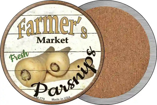 Farmers Market Parsnips Novelty Circle Coaster Set of 4