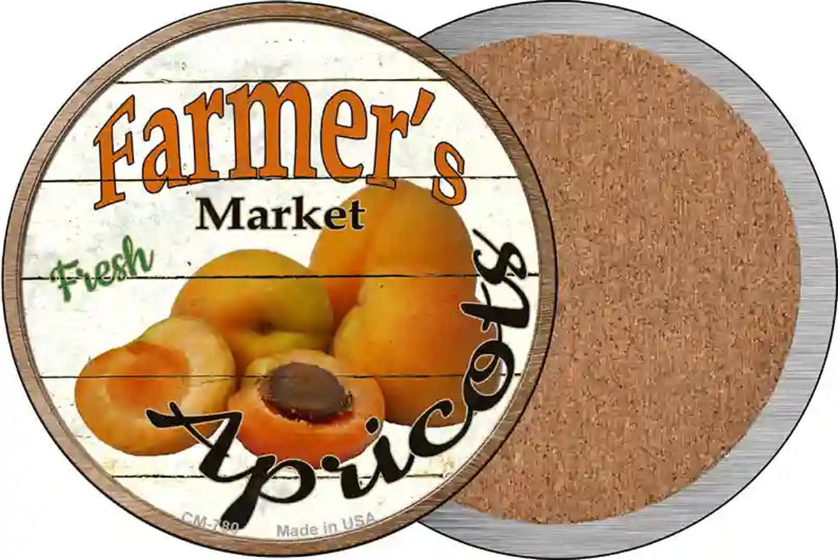 Farmers Market Apricots Novelty Circle Coaster Set of 4