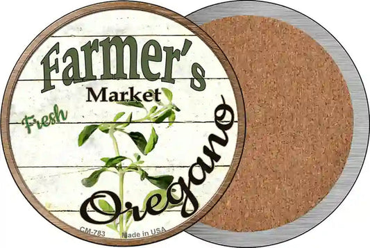 Farmers Market Oregano Novelty Circle Coaster Set of 4