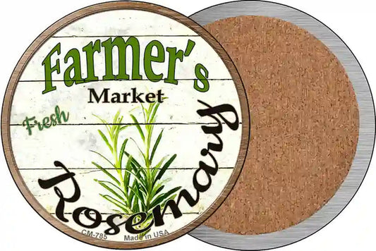 Farmers Market Rosemary Novelty Circle Coaster Set of 4