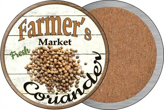 Farmers Market Coriander Novelty Circle Coaster Set of 4