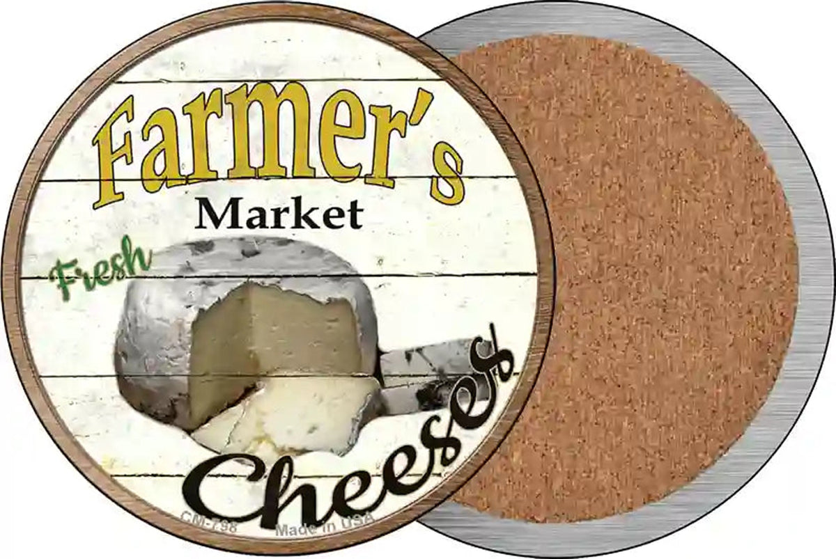 Farmers Market Cheeses Novelty Circle Coaster Set of 4