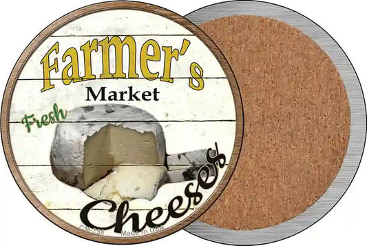 Farmers Market Cheeses Novelty Circle Coaster Set of 4