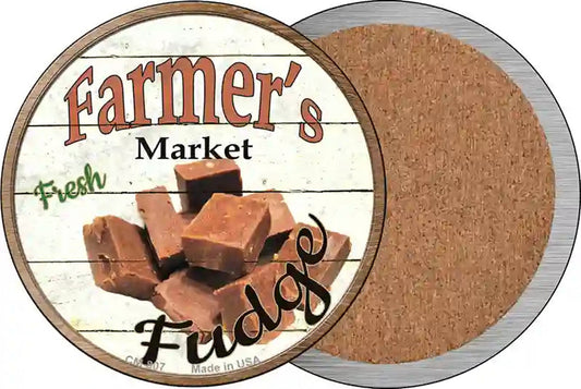 Farmers Market Fudge Novelty Circle Coaster Set of 4
