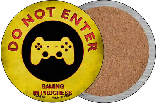Do Not Enter Controller Novelty Circle Coaster Set of 4