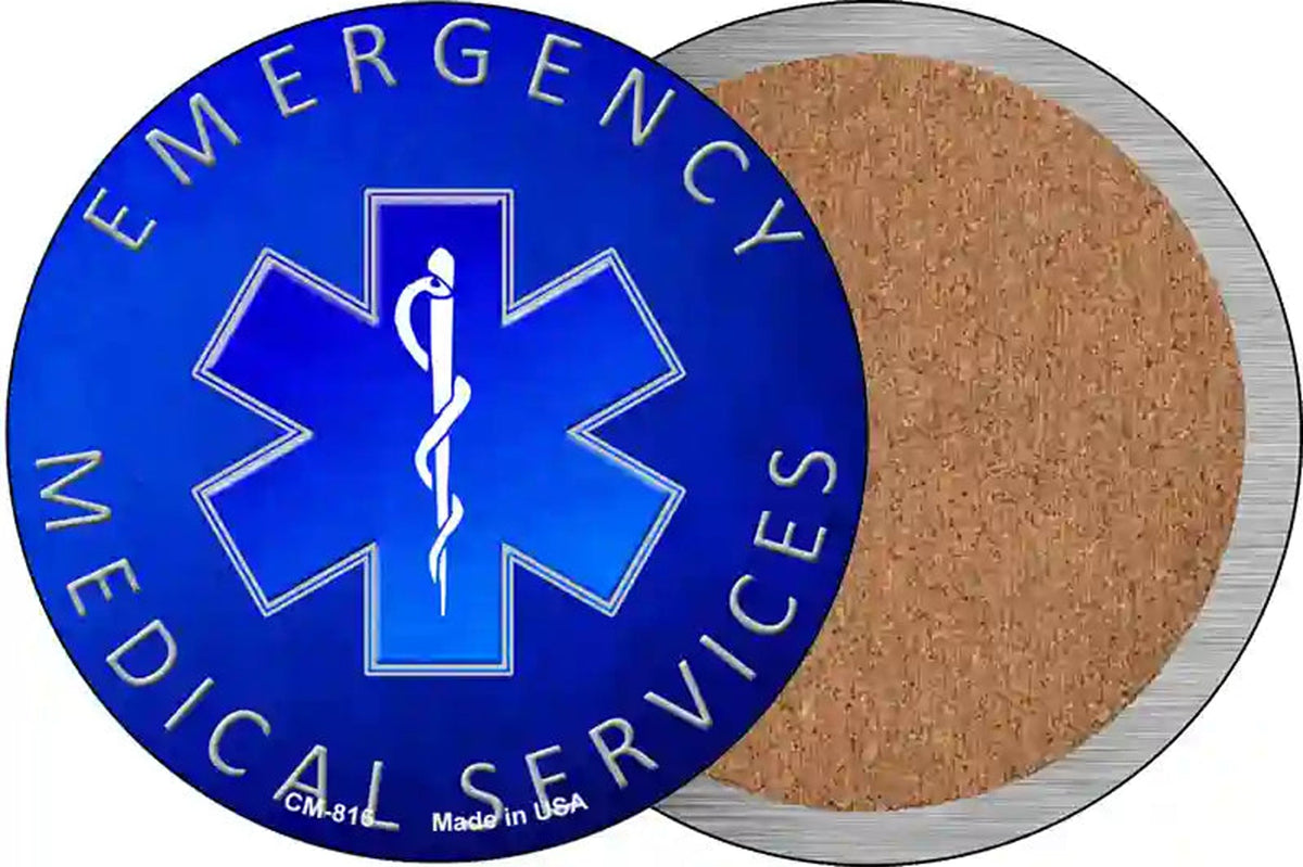 Emergency Medical Services Novelty Circle Coaster Set of 4