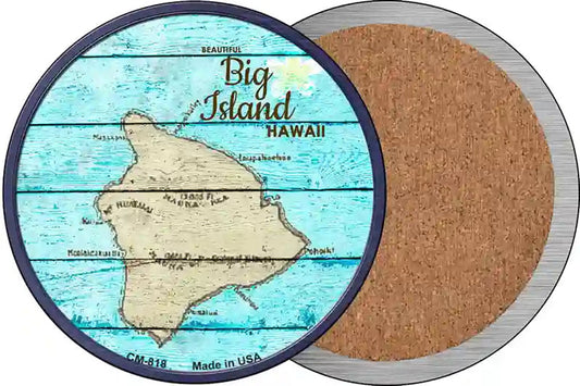 Big Island Hawaii Map Novelty Circle Coaster Set of 4