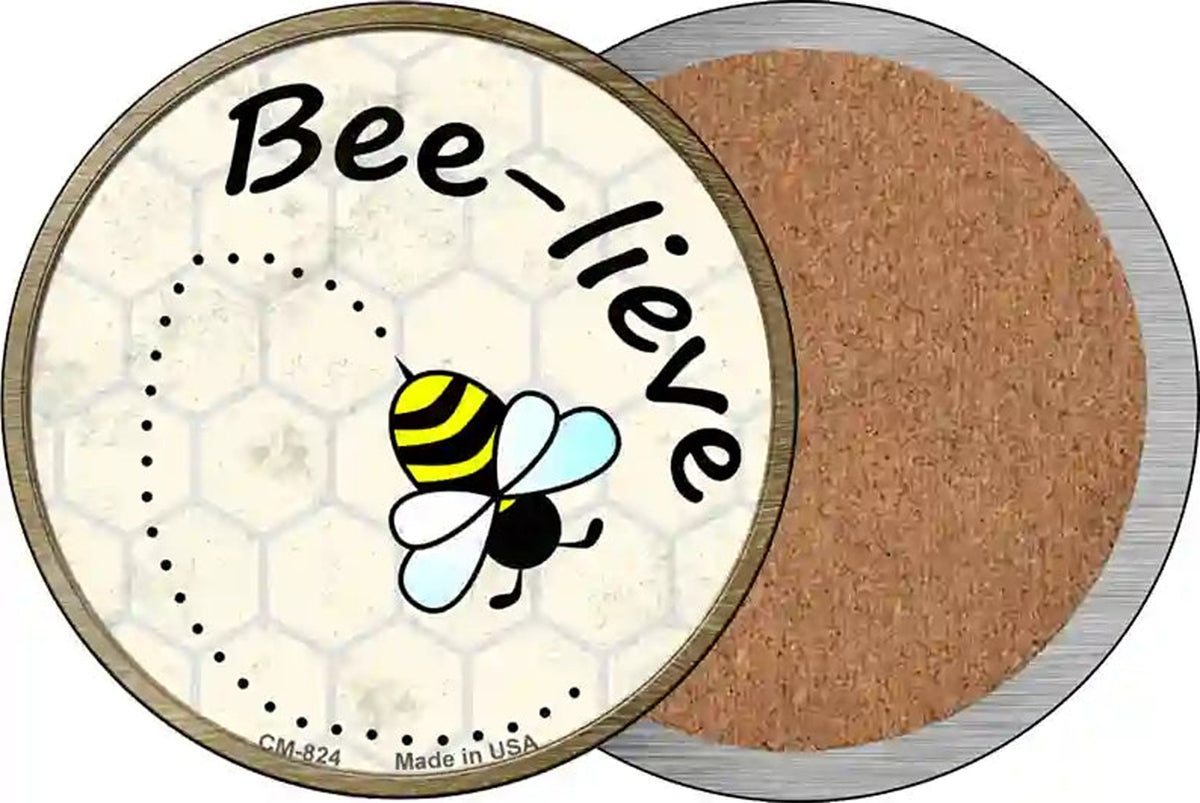 Bee-Lieve Novelty Circle Coaster Set of 4