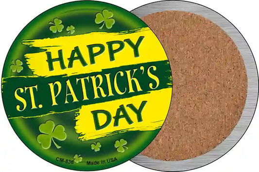 Happy St. Patrick's Day Novelty Circle Coaster Set of 4