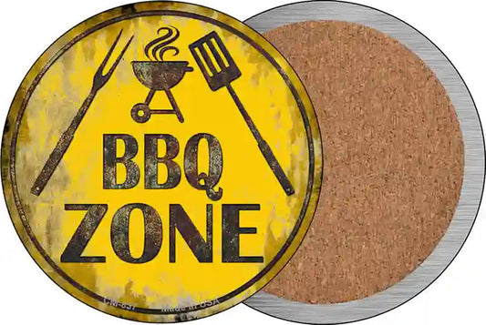 BBQ Zone Novelty Circle Coaster Set of 4