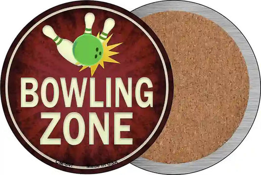 Bowling Zone Novelty Circle Coaster Set of 4