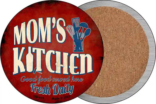 Moms Kitchen Novelty Circle Coaster Set of 4