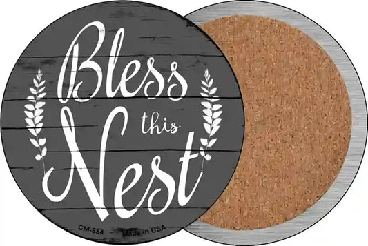 Bless the Nest Novelty Circle Coaster Set of 4