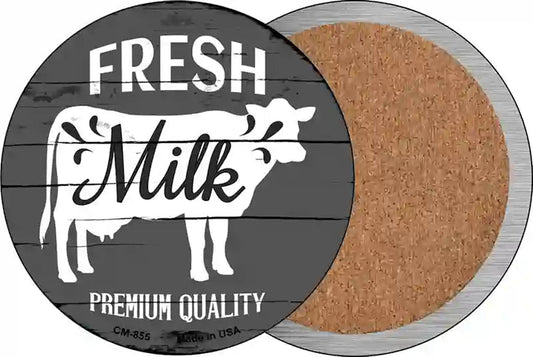 Fresh Milk Premium Quality Novelty Circle Coaster Set of 4