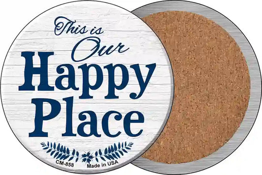 Our Happy Place Novelty Circle Coaster Set of 4