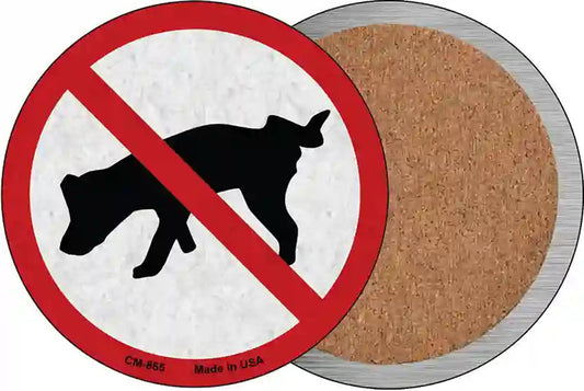 No Dog Pee Novelty Circle Coaster Set of 4