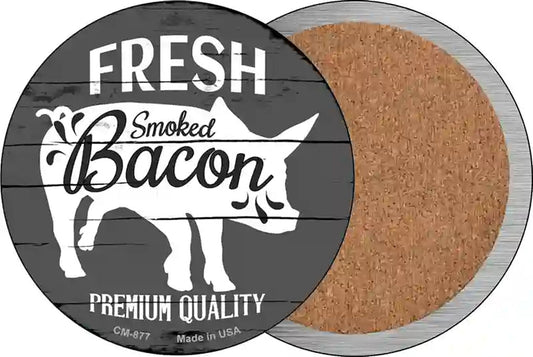 Fresh Smoked Bacon Novelty Circle Coaster Set of 4