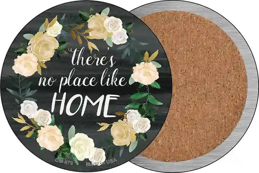 No Place Like Home Novelty Circle Coaster Set of 4