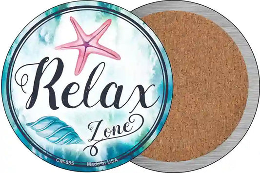 Relax Zone Novelty Circle Coaster Set of 4