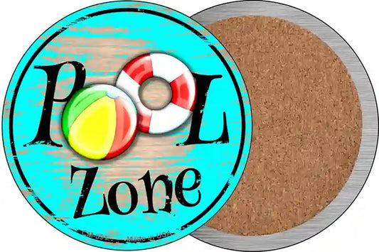 Pool Zone Novelty Circle Coaster Set of 4
