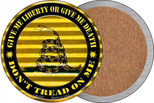 Dont Tread On Me Corrugated Novelty Circle Coaster Set of 4