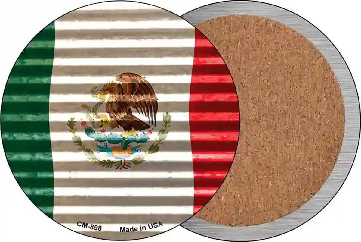 Mexico Flag Novelty Circle Coaster Set of 4