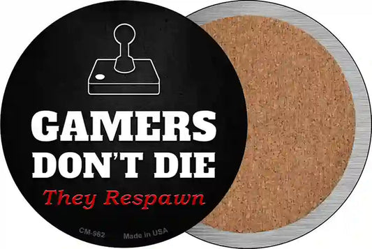 Joystick Gamers Dont Die Novelty Circle Coaster Set of 4
