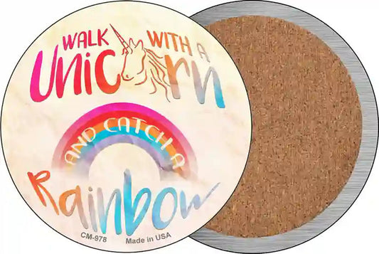 Walk with a Unicorn Novelty Circle Coaster Set of 4