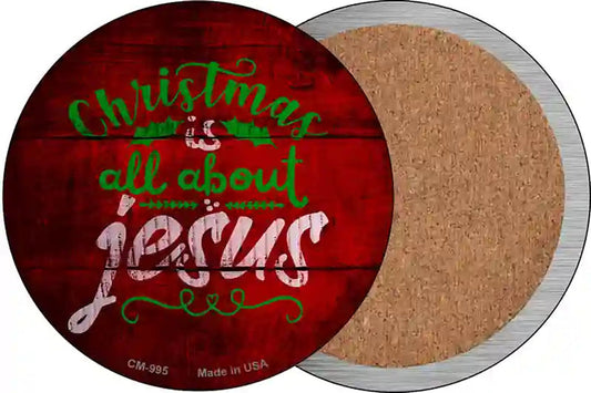 All About Jesus Novelty Circle Coaster Set of 4
