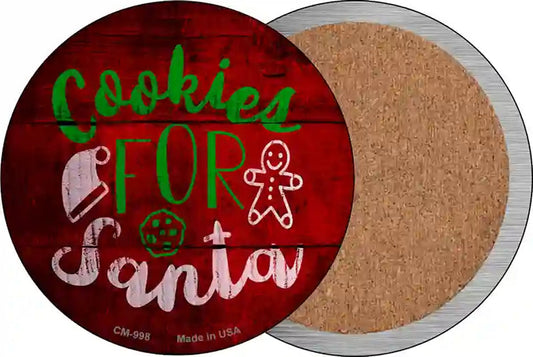 Cookies For Santa Novelty Circle Coaster Set of 4