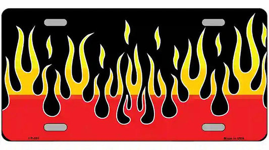 Flames Novelty Metal License Plate