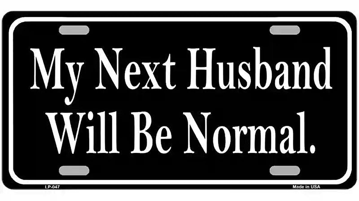 My Next Husband Novelty Metal License Plate