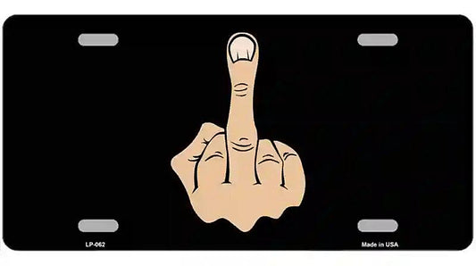 Middle Finger Novelty Metal License Plate