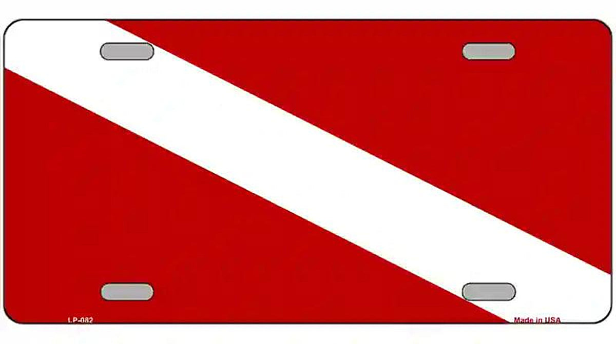 Diving Flag Novelty Metal License Plate