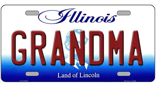 Grandma Illinois Metal Novelty License Plate