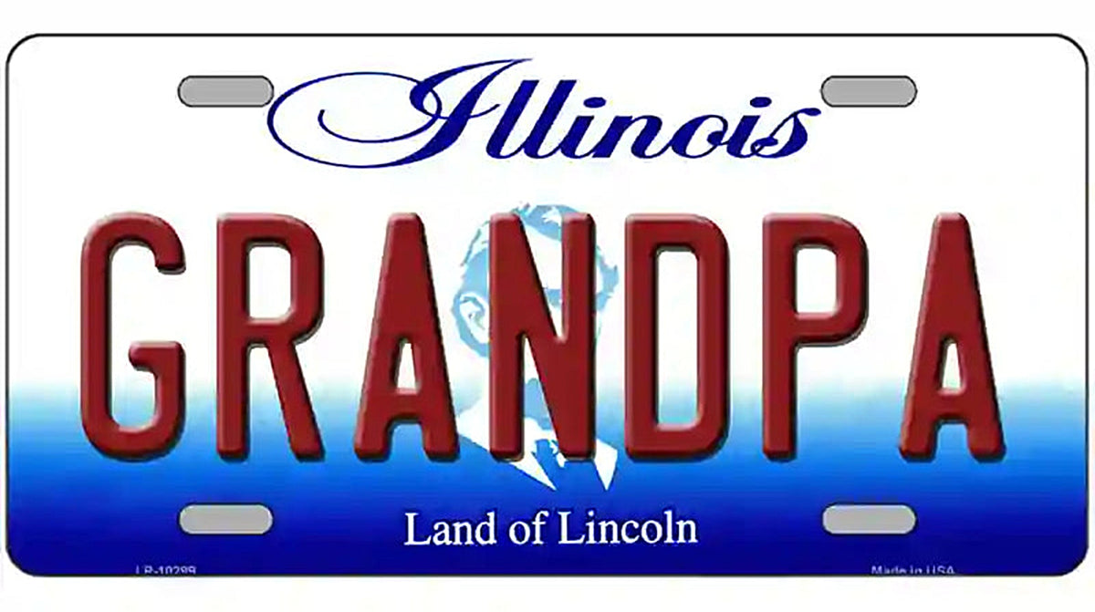 Grandpa Illinois Metal Novelty License Plate