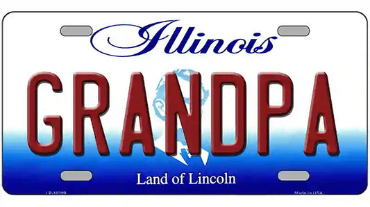 Grandpa Illinois Metal Novelty License Plate