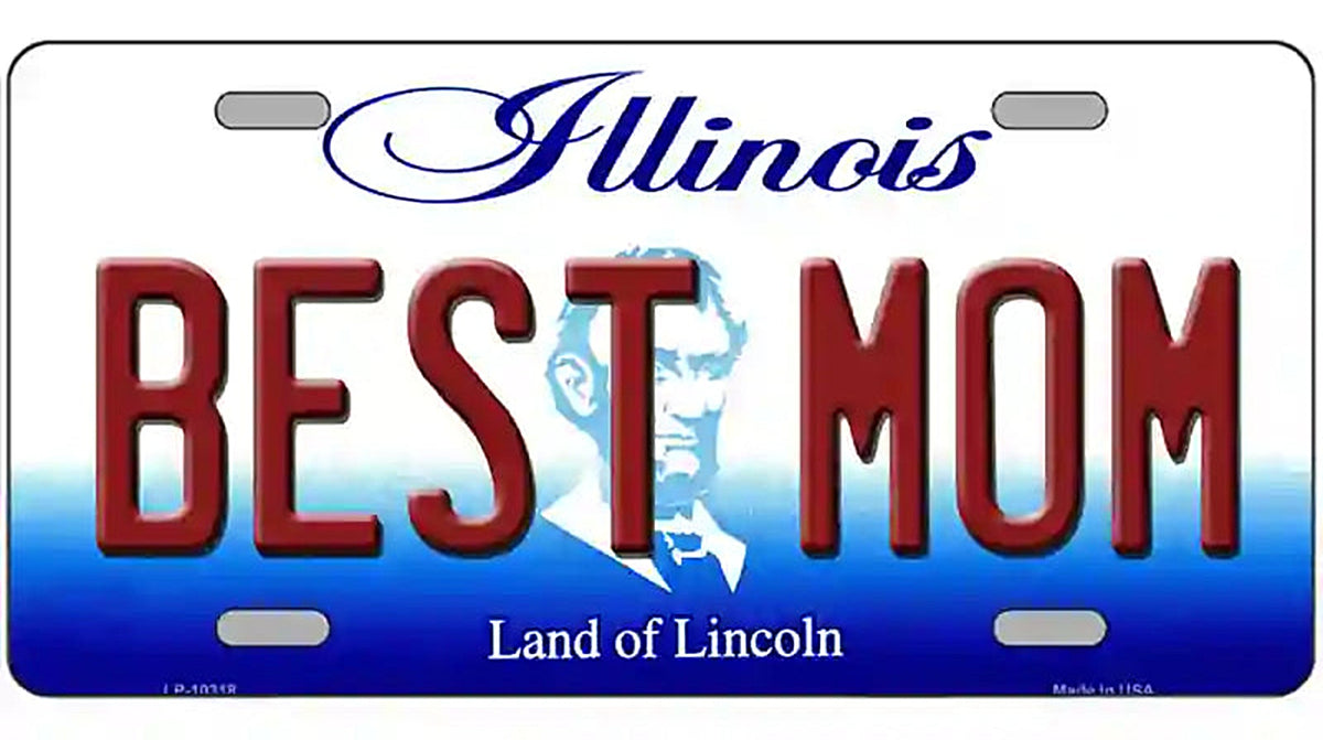 Best Mom Illinois Metal Novelty License Plate