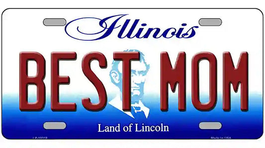 Best Mom Illinois Metal Novelty License Plate