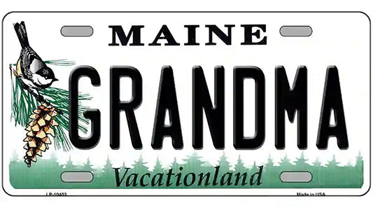 Grandma Maine Metal Novelty License Plate