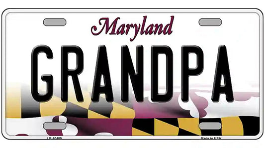 Grandpa Maryland Metal Novelty License Plate