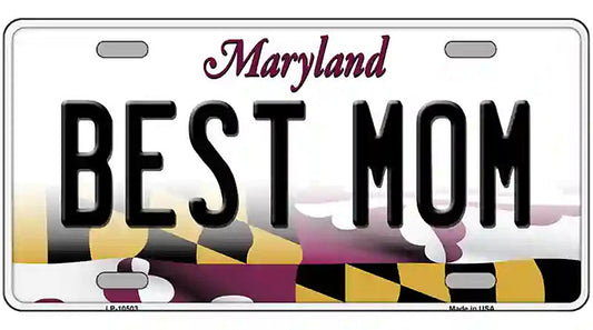 Best Mom Maryland Metal Novelty License Plate