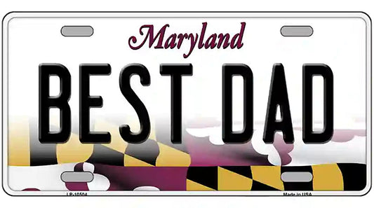 Best Dad Maryland Metal Novelty License Plate