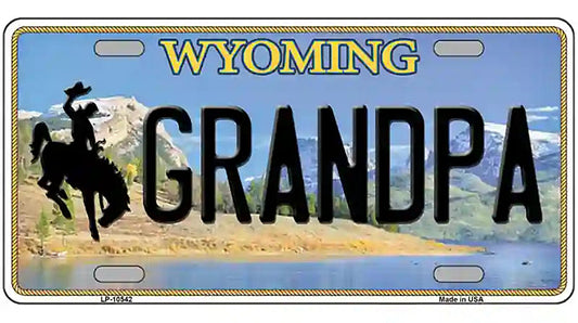 Grandpa Wyoming Metal Novelty License Plate