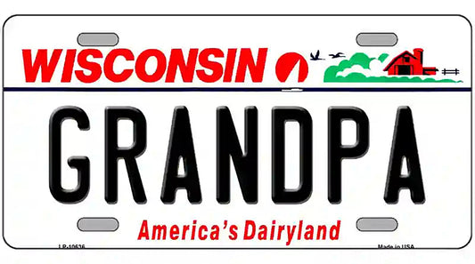 Grandpa Wisconsin Metal Novelty License Plate