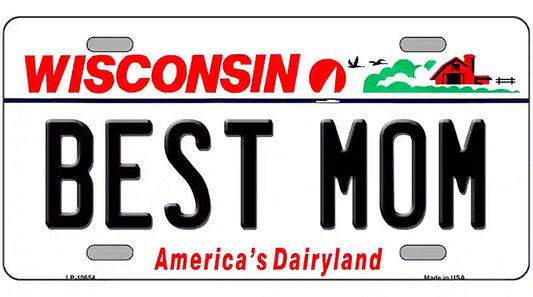 Best Mom Wisconsin Metal Novelty License Plate