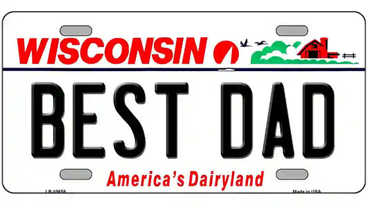 Best Dad Wisconsin Metal Novelty License Plate