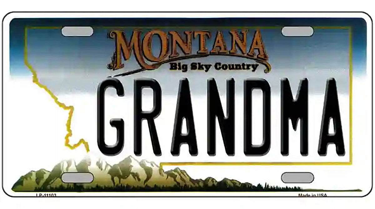 Grandma Montana State Novelty License Plate