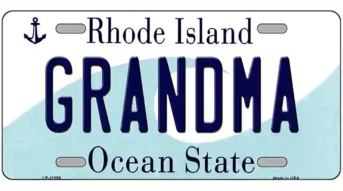 Grandma Rhode Island State License Plate Novelty License Plate