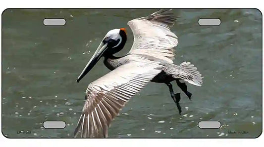 Pelican In Flight Novelty Metal License Plate